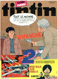 Couverture de Nouveau Tintin 361 en France et du numro 32/82 en Belgique

