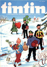 Couverture de Nouveau Tintin 382 en France et du numro 01/83 en Belgique
