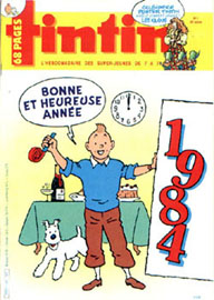 Couverture de Nouveau Tintin 434 en France et du numro 01/84 en Belgique
