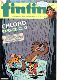 Couverture de Nouveau Tintin 474 en France et du numro 41/84 en Belgique
