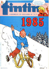 Couverture de Nouveau Tintin 486 en France et du numro 01/85 en Belgique
