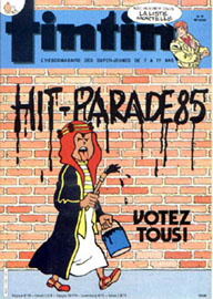Couverture de Nouveau Tintin 505 en France et du numro 20/85 en Belgique
