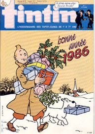 Couverture de Nouveau Tintin 538 en France et du numro 01/86 en Belgique
