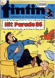 Couverture de Nouveau Tintin 557 en France et du numro 20/86 en Belgique
