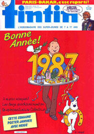Couverture de Nouveau Tintin 590 en France et du numro 01/87 en Belgique
