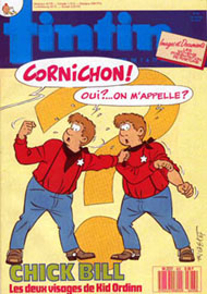 Couverture de Nouveau Tintin 633 en France et du numro 44/87 en Belgique
