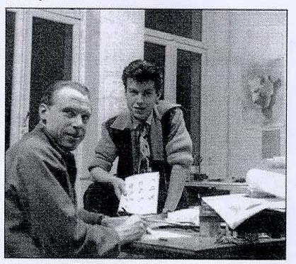 Raoul Livain et Tibet aux studios Disney en 1950