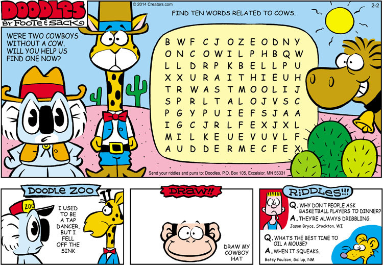 Chris Foote et Steve Sacks Doodles 2014-02.02 - Creators Syndicate