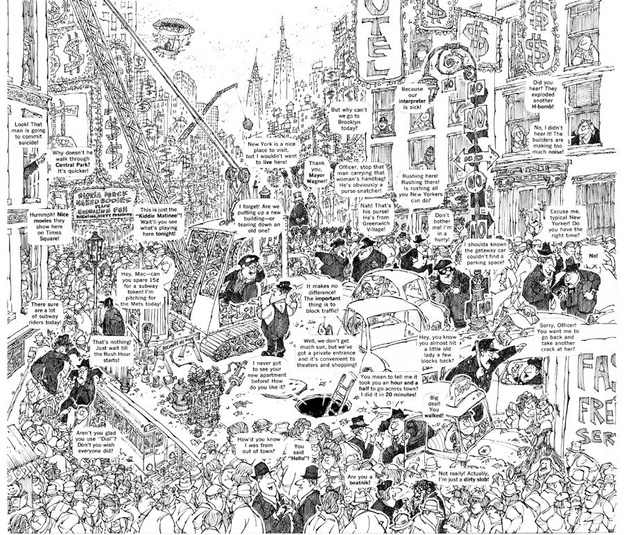 Frank Jacobs Larry Siegel et Paul Coker JR The sights and sounds of the USA - New York City MAD 88 - 07-64