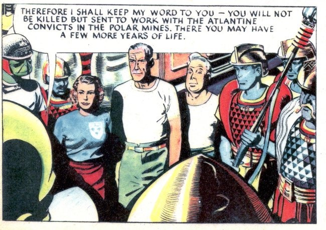 Greta Tomlinson - la m�me sc�ne transpos�e dans Dan Dare - photo du site frankhampson.co