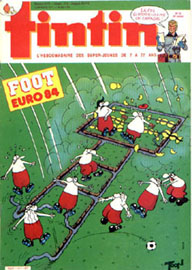 Couverture de Nouveau Tintin 457 en France et du numro 24/84 en Belgique
