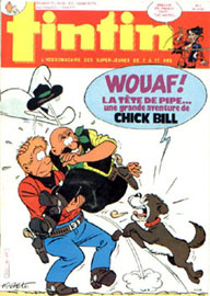 Couverture de Nouveau Tintin 488 en France et du numéro 03/85 en Belgique
